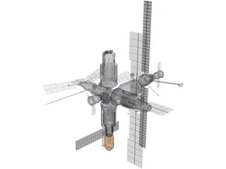 Mir Space Station 3D Model preview