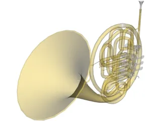 French Horn 3D Model preview