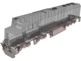 Amtrak Engine 3D Model preview