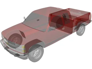 Chevrolet S10 Pickup Extended Cab (1994) 3D Model preview