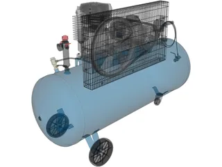 Electric Air Compressor Unit 3D Model preview