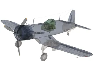 F4U-1D Corsair 3D Model preview