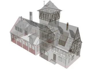 Fire Station 3D Model preview