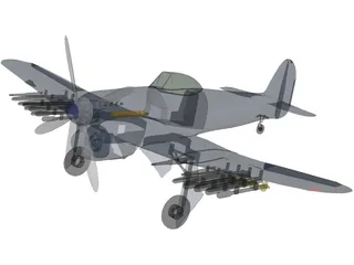 Hawker Typhoon 3D Model preview