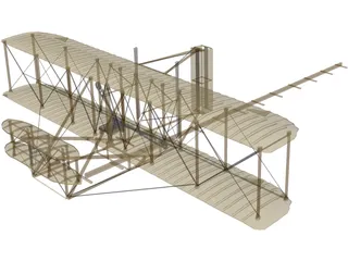 Wright Flyer Kitty Hawk 3D Model preview