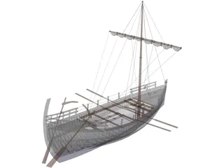 Kyrenia Ancient Greek Merchant Ship 3D Model preview
