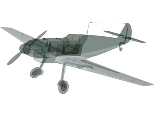 Messerschmitt BF-109B 3D Model preview