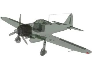 Mitsubishi A6M Zero 3D Model preview