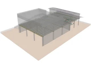 Industrial Building with Shop 3D Model preview