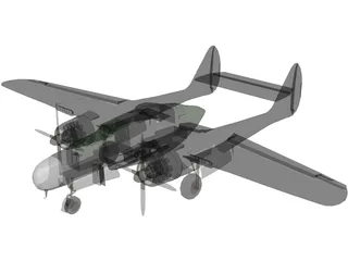 Northrop P-61A Black Widow 3D Model preview