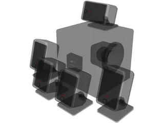 Surround Speaker Set 5.1 3D Model preview