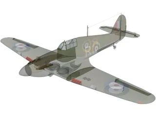Hawker Hurricane I 3D Model preview