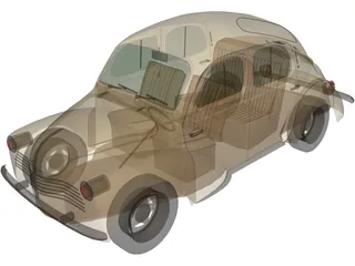 Renault 4CV (1946) 3D Model preview