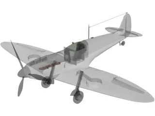 Supermarine Spitfire MK IA 3D Model preview