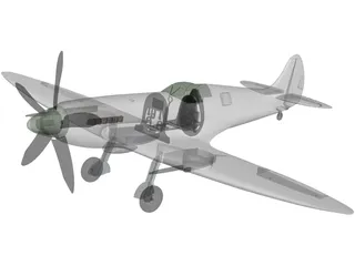 Supermarine Spitfire MK XIV 3D Model preview