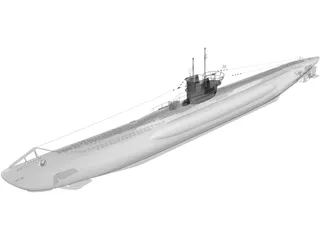 U-Boat Type VII B 3D Model preview