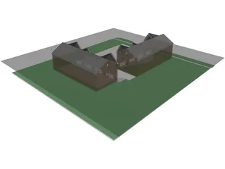 Modern 4-Story Condo Building 3D Model preview