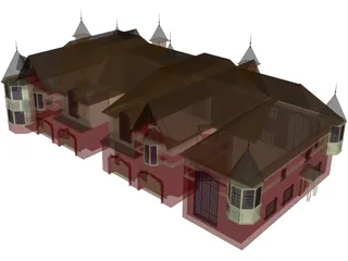 Elegant Townhomes 3D Model preview