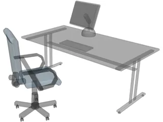 Apple iMac Workplace 3D Model preview