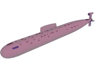 Sierra Class Submarine 3D Model preview