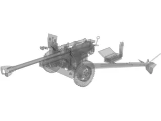 Feld Haubitzer (105mm) 3D Model preview