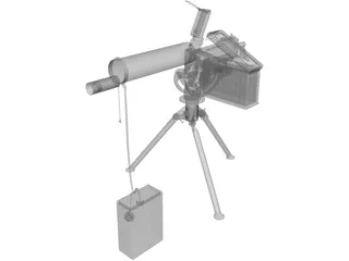 Browning Machine Gun Water Cooled (30 cal) 3D Model preview
