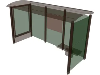 Bus Shelter 3D Model preview