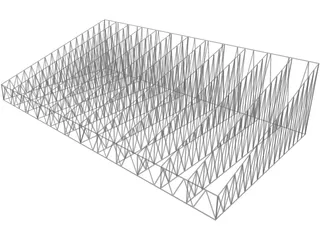 Structural Truss Roof 3D Model preview
