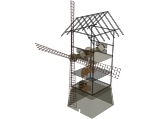 Windmill Wood 3D Model preview