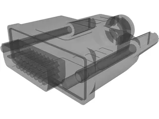 DVI-I Connector 3D Model preview