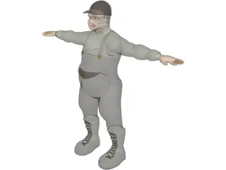Fat Worker 3D Model preview