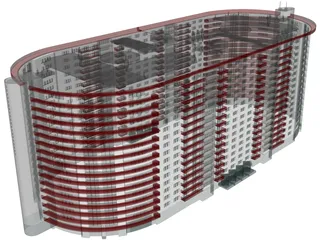 Apartment Building 3D Model preview