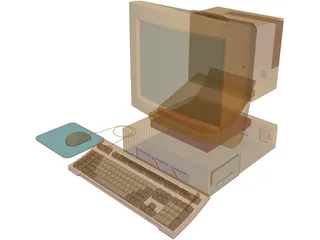 Computer Desktop with Mouse 3D Model preview