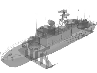 Missile Boat 206MR 3D Model preview