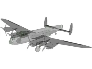 Avro Lancaster Bomber 3D Model preview