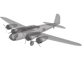 Boeing B-17-A Flying Fortress 3D Model preview