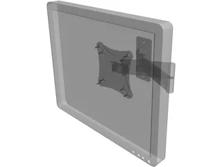 Dell 1704FPVt Monitor with Peerless LCS-KLA Wall Mount Arm 3D Model preview