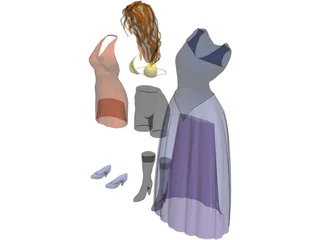 Woman Clothes 3D Model preview