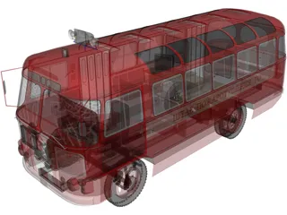 PAZ 672 Soviet Fire Department 3D Model preview