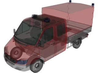 Mercedes-Benz Sprinter CrewCab Fire Truck 3D Model preview
