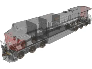 Southern Pacific C44-9W 3D Model preview