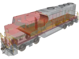 ATSF Warbonnet GP60M 109 3D Model preview