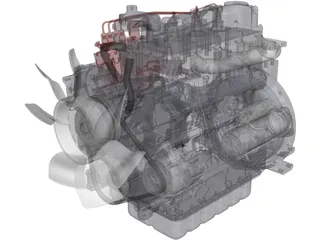 Kubota V3600 Engine 3D Model preview