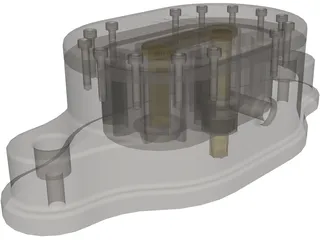 Gear Motor Pump 3D Model preview