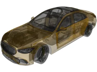 Mercedes-Benz S63 E Performance (2023) 3D Model preview