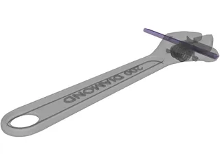 Adjustable Wrench 3D Model preview