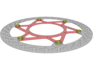 Magura Disc 320mm Complete Left Side 3D Model preview