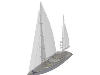 Yacht 3D Model preview