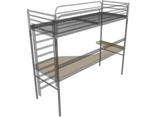 Endo Bed and Desk 3D Model preview