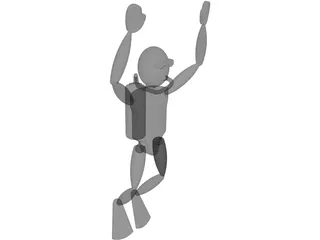 Scuba Diver Toy 3D Model preview